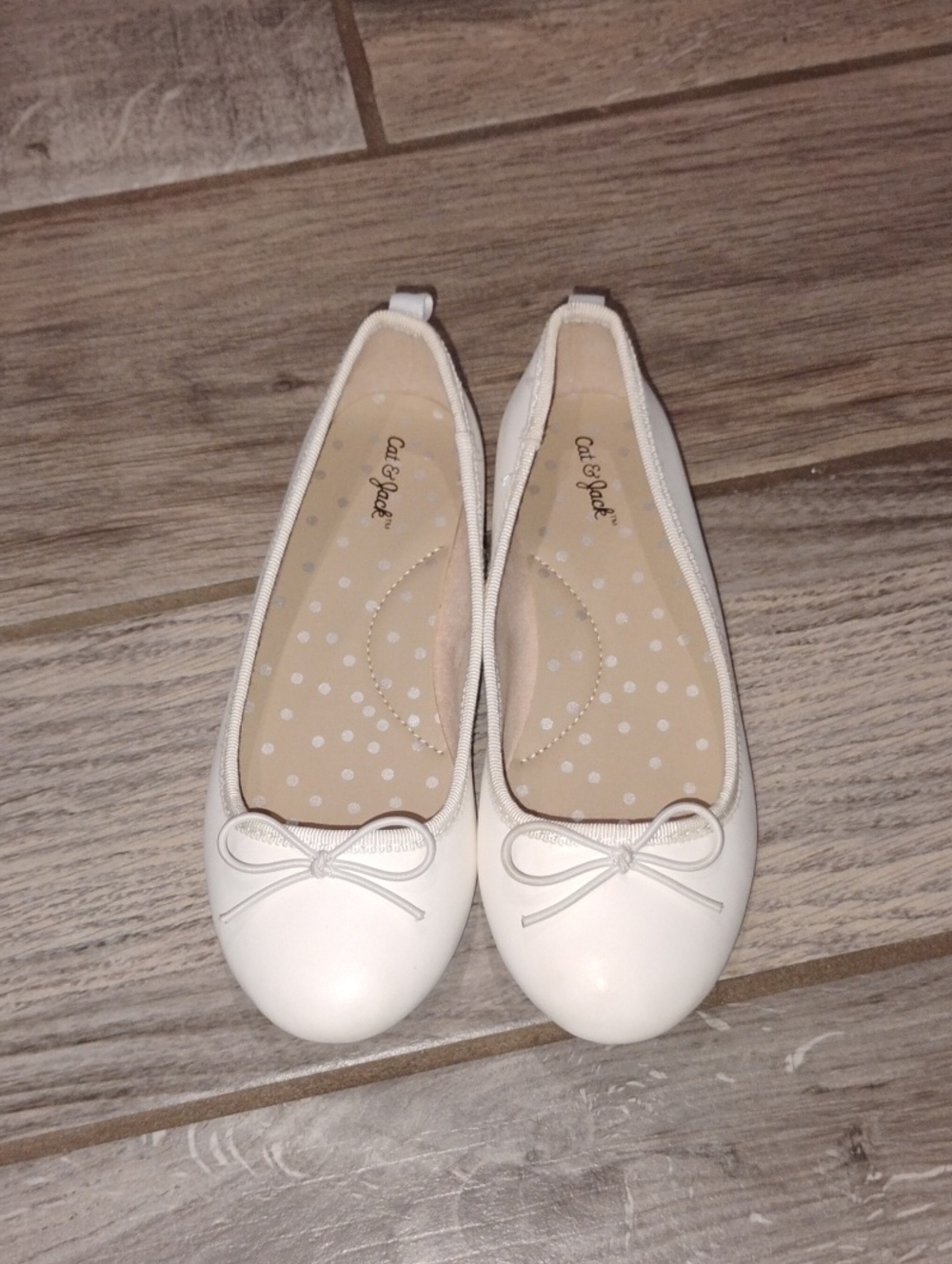 Cat & Jack White Bow Ballet Flats